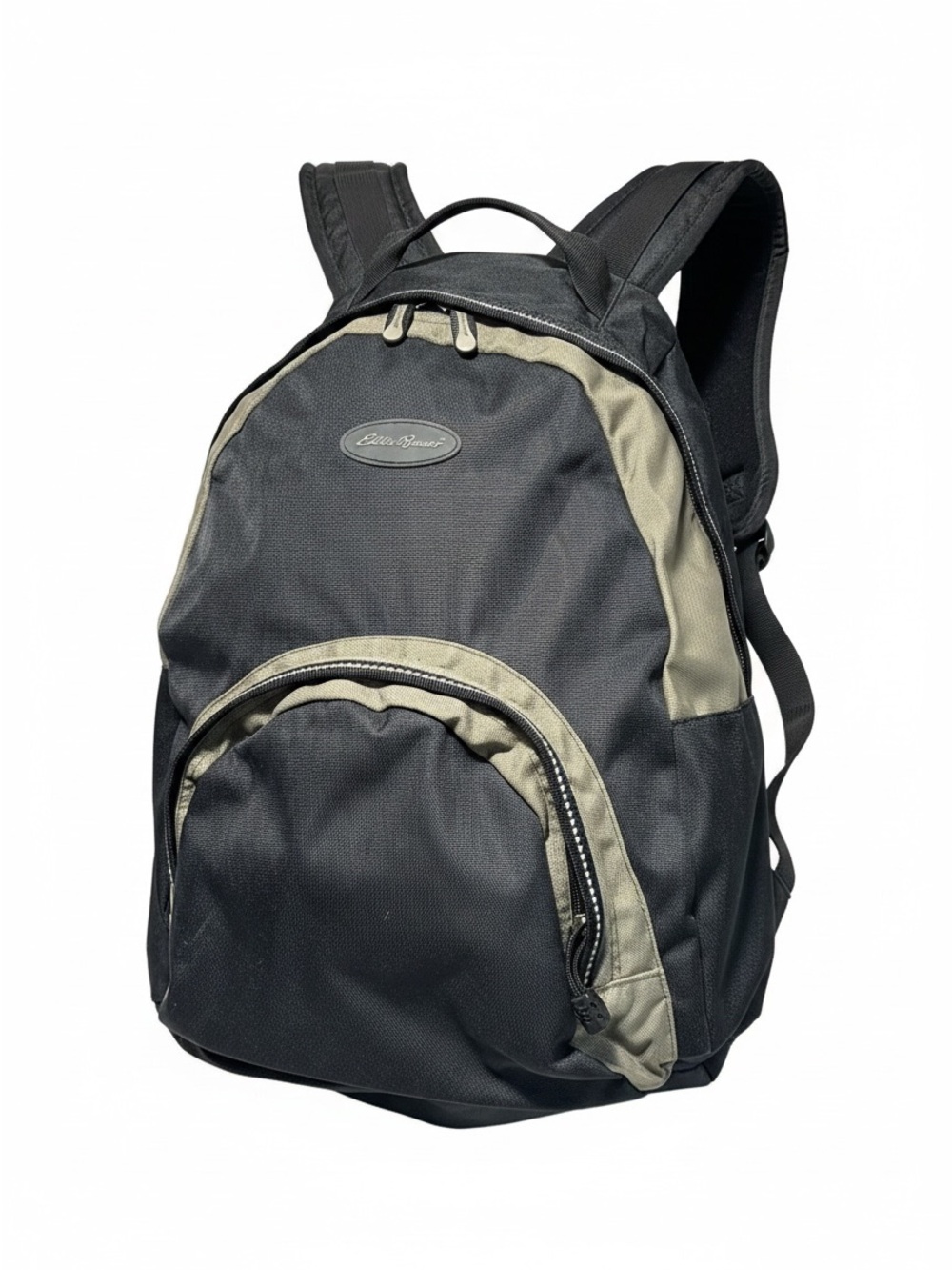 Eddie Bauer Vintage Multi-Pocket Hiking Tech Backpack Rucksack Green Black
